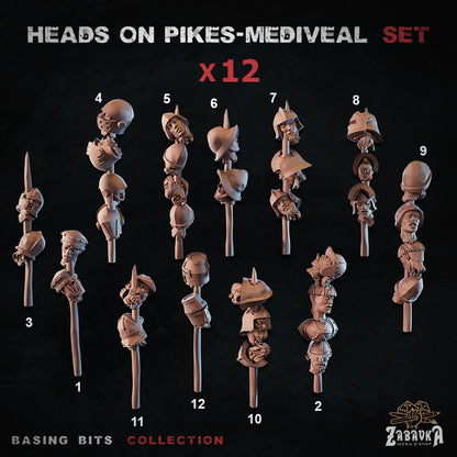 Heads on Pikes (Helmeted) - 12pc Set