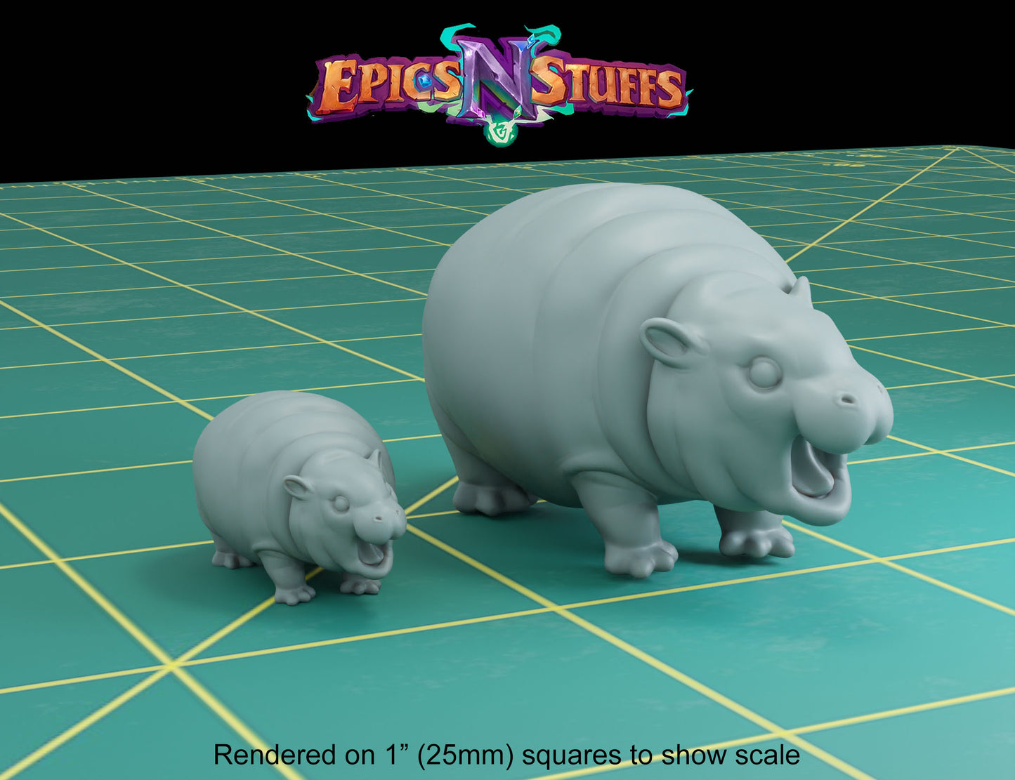 Pygmy Hippo (Moo Deng Fan Art) (Two Size options)