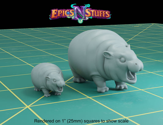 Pygmy Hippo (Moo Deng Fan Art) (Two Size options)