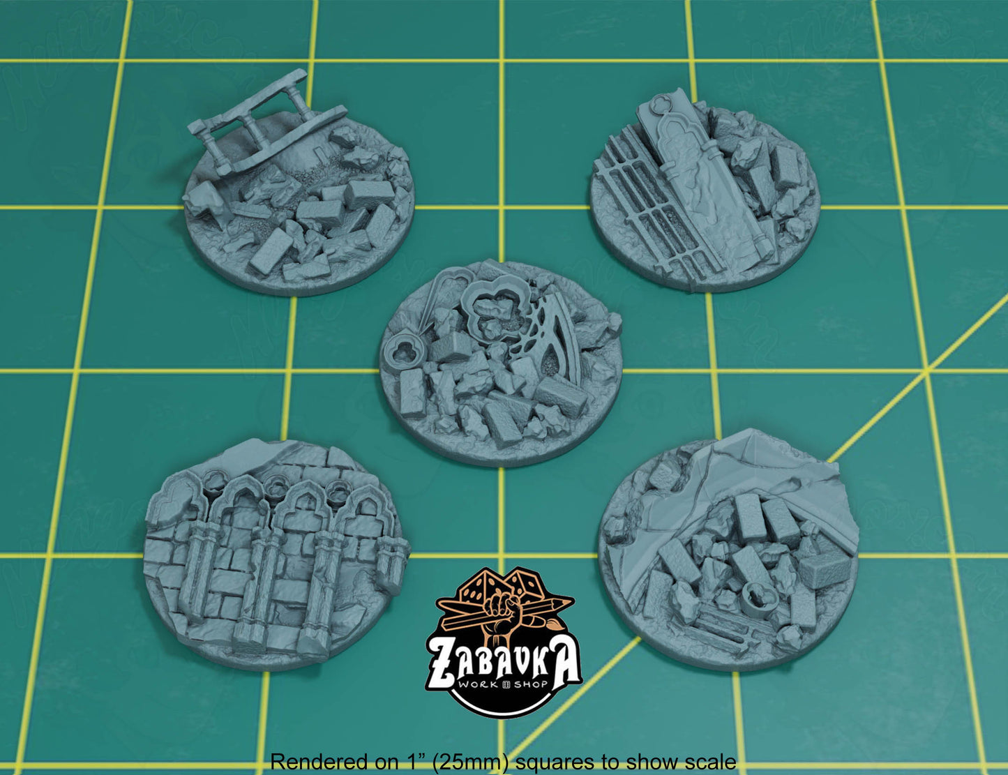 Gothic Castle Ruins - 32mm Base Set