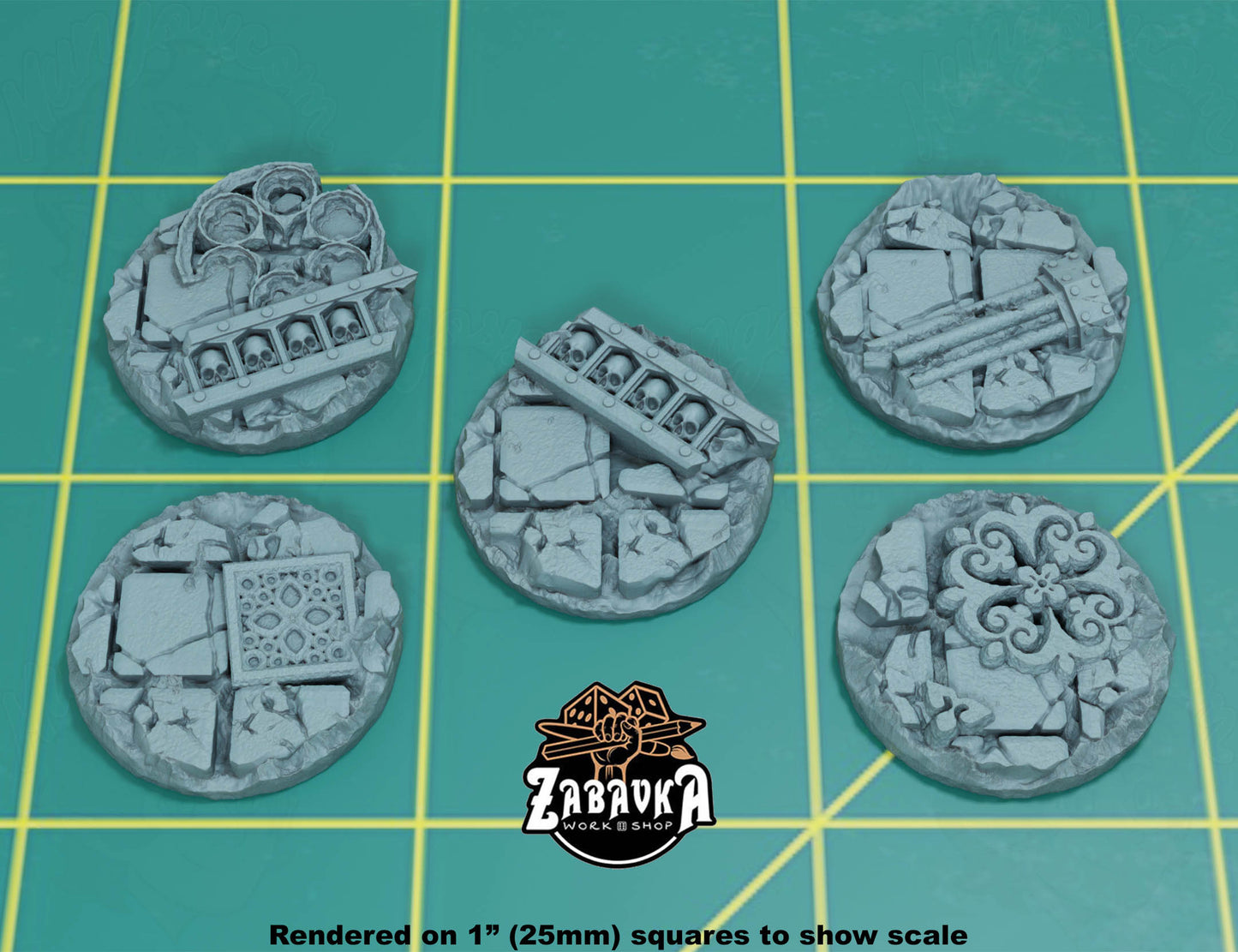 Gothic Temple Ruins - 25mm Base Set